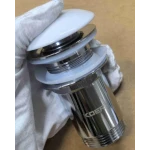 Донный клапан для раковины Koer PW-08-11 1 1/4'' без перелива автоматический СLICK-СLACK (Белая керам.накл) (KR5788)