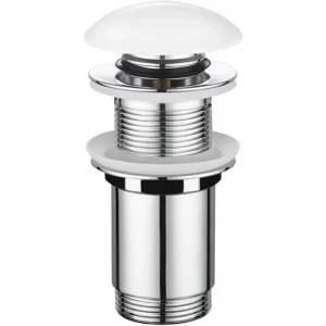 Донний клапан для раковини Koer PW-08-11 1 1/4''  без переливу автоматичний СLICK-СLACK (Біла керам.накл) (KR5788)