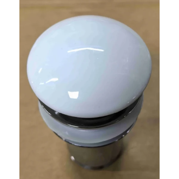 Донный клапан для раковины Koer PW-08-11 1 1/4'' без перелива автоматический СLICK-СLACK (Белая керам.накл) (KR5788)