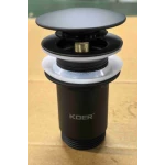Донный клапан для раковины Koer PW-08-05 1 1/4'' без перелива автоматический СLICK-СLACK (Цвет черный) (KR5789)