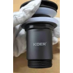 Донный клапан для раковины Koer PW-08-05 1 1/4'' без перелива автоматический СLICK-СLACK (Цвет черный) (KR5789)