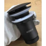 Донный клапан для раковины Koer PW-08-05 1 1/4'' без перелива автоматический СLICK-СLACK (Цвет черный) (KR5789)