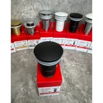 Донный клапан для раковины Koer PW-08-05 1 1/4'' без перелива автоматический СLICK-СLACK (Цвет черный) (KR5789)