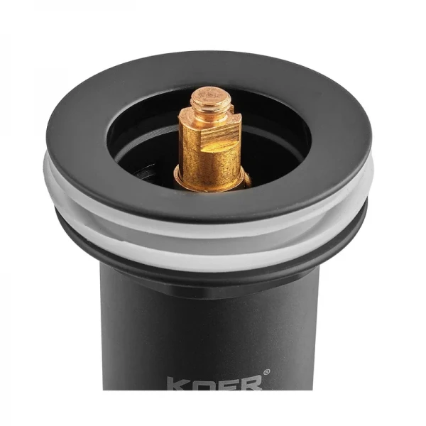 Донный клапан для раковины Koer PW-08-05 1 1/4'' без перелива автоматический СLICK-СLACK (Цвет черный) (KR5789)