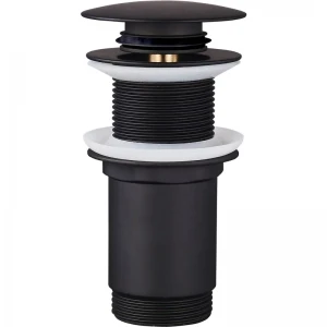 Донний клапан для раковини Koer PW-08-05 1 1/4''  без переливу автоматичний СLICK-СLACK (Колір чорн) (KR5789)