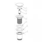 Донный клапан для раковины Koer PW-08-05 1 1/4'' без перелива автоматический СLICK-СLACK (Цвет черный) (KR5789)