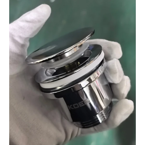 Донний клапан для раковини Koer PW-11-01 1 1/4''  універсальний (з/без перел) СLICK-СLACK (Колір хром) (KR5790)