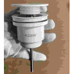 Донный клапан для раковины Koer PW-11-03 1 1/4'' универсальный (с/без перл) СLICK-СLACK (Цвет белый) (KR5791)