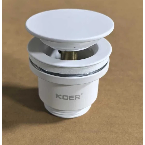 Донный клапан для раковины Koer PW-11-03 1 1/4'' универсальный (с/без перл) СLICK-СLACK (Цвет белый) (KR5791)