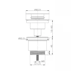 Донный клапан для раковины Koer PW-11-02 1 1/4'' универсальный (с/без перел.) СLICK-СLACK SS COLOR (KR5792)