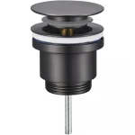 Донний клапан для раковини Koer PW-11-07 1 1/4''  універсальний (з/без перел) СLICK-СLACK (Колір графіт) (KR5793)