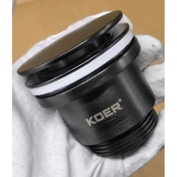 Донный клапан для раковины Koer PW-11-07 1 1/4'' универсальный (с/без перл) СLICK-СLACK (Цвет графит) (KR5793)