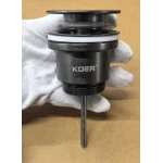 Донный клапан для раковины Koer PW-11-07 1 1/4'' универсальный (с/без перл) СLICK-СLACK (Цвет графит) (KR5793)