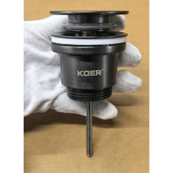 Донный клапан для раковины Koer PW-11-07 1 1/4'' универсальный (с/без перл) СLICK-СLACK (Цвет графит) (KR5793)