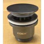 Донный клапан для раковины Koer PW-11-07 1 1/4'' универсальный (с/без перл) СLICK-СLACK (Цвет графит) (KR5793)