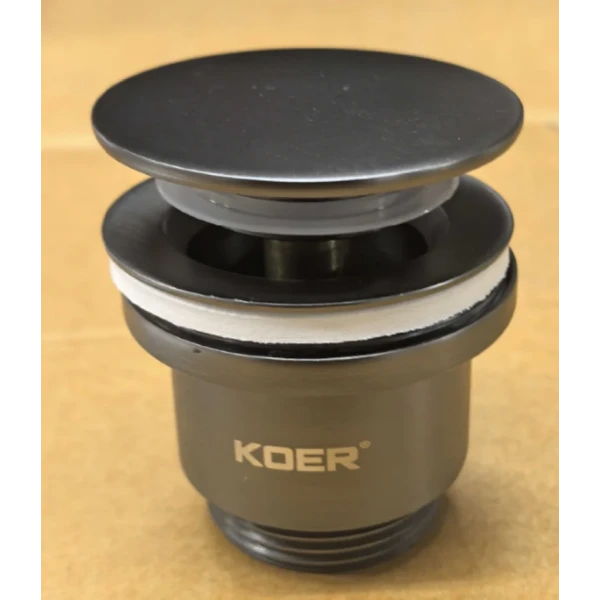 Донный клапан для раковины Koer PW-11-07 1 1/4'' универсальный (с/без перл) СLICK-СLACK (Цвет графит) (KR5793)