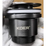 Донный клапан для раковины Koer PW-11-07 1 1/4'' универсальный (с/без перл) СLICK-СLACK (Цвет графит) (KR5793)