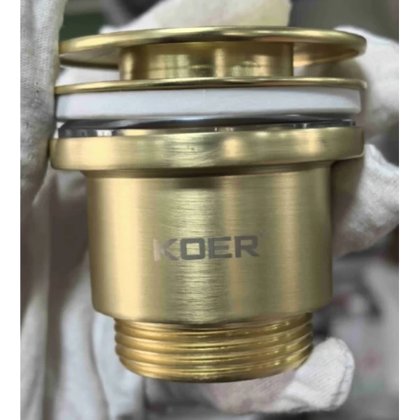 Донний клапан для раковини Koer PW-11-12 1 1/4''  універсальний (з/без перел) СLICK-СLACK (Колір зол.мат) (KR5794)