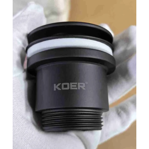 Донный клапан для раковины Koer PW-11-05 1 1/4'' универсальный (с/без перел) СLICK-СLACK (Цвет черный) (KR5795)