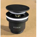 Донный клапан для раковины Koer PW-11-05 1 1/4'' универсальный (с/без перел) СLICK-СLACK (Цвет черный) (KR5795)
