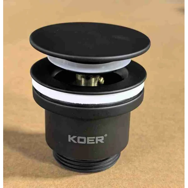 Донный клапан для раковины Koer PW-11-05 1 1/4'' универсальный (с/без перел) СLICK-СLACK (Цвет черный) (KR5795)