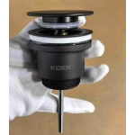 Донный клапан для раковины Koer PW-11-05 1 1/4'' универсальный (с/без перел) СLICK-СLACK (Цвет черный) (KR5795)