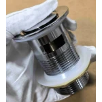 Донний клапан для раковини Koer PW-09-01 1 1/4'' з переливом автоматичний СLICK-СLACK (Колір хром) (KR5796)