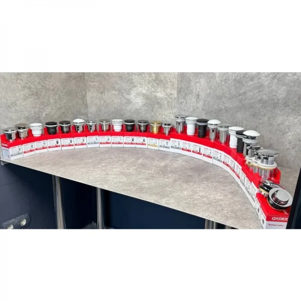 Донний клапан для раковини Koer PW-09-01 1 1/4'' з переливом автоматичний СLICK-СLACK (Колір хром) (KR5796)