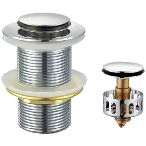 Донний клапан для раковини Koer PW-10-01 1 1/4''  без переливу автоматичний СLICK-СLACK (Колір хром) (KR5797)