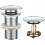 Донний клапан для раковини Koer PW-12-01 1 1/4''  без переливу автоматичний СLICK-СLACK (Колір хром) (KR5798)