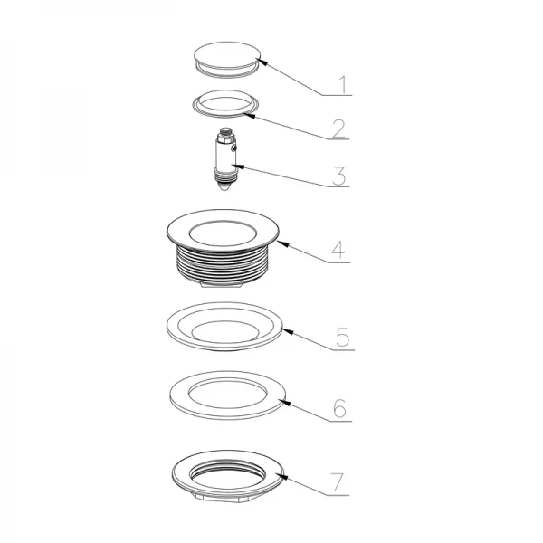Донный клапан для ванны Koer PW-06-01 1 1/2'' автоматический СLICK-СLACK (Цвет хром) (KR5799)