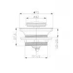 Донный клапан для ванны Koer PW-06-01 1 1/2'' автоматический СLICK-СLACK (Цвет хром) (KR5799)