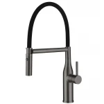 Змішувач для кухні KOER KI-70034-07 з нерж. сталі SUS304 (Колір графіт+силік.вилив чорний) (KR5810)