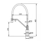 Змішувач для кухні KOER KB-72036-07 з виходом для пит. води (Колір графіт+силік.вилив чорний) (KR5812)