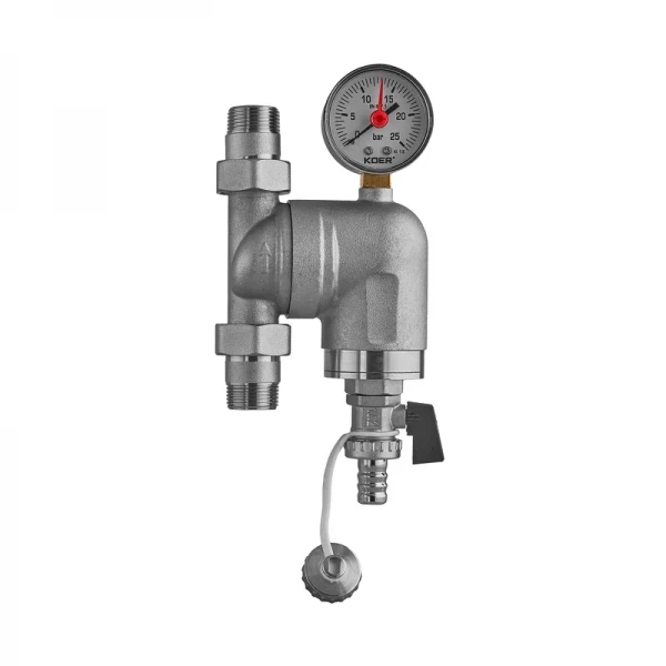 Фильтр тонкой очистки с поворотным соединением и манометром Koer KR.1240 - 3/4