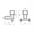 Кутник перехідний настінний Koer KA.LW06F-16-2 - 16(2.2mm) x 1/2