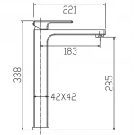 Смеситель для умывальника KOER KB-11009-07 латунный графитовый, высокий (KR5978)