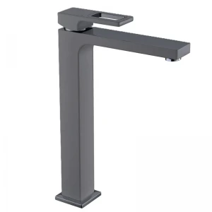 Смеситель для умывальника KOER KB-11009-07 латунный графитовый, высокий (KR5978)