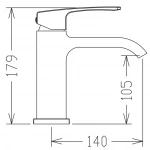 Смеситель для умывальника KOER KB-10037-01 латунный однорычажный, хром (KR5998)