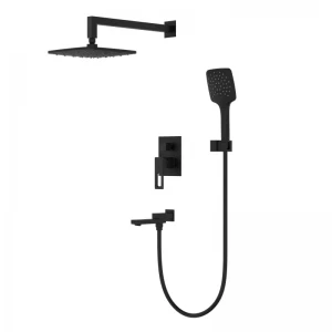Душевая система встроенного монтажа KOER 009 BLACK KB-66009-05 латунная черная матовая на 3 режима (KR6020)