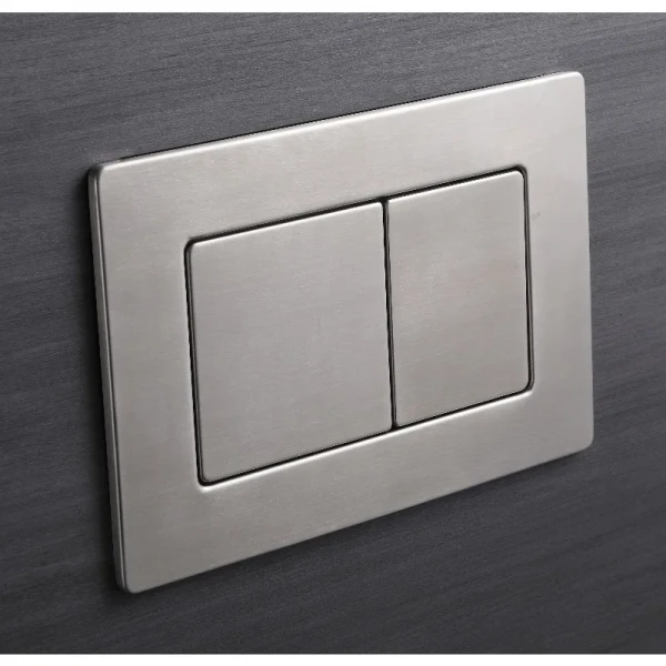 Панель змиву Koer KT-0612-02 240x160x10mm з нержавіючої сталі, кнопка квадратна SUS304 (KR6120)