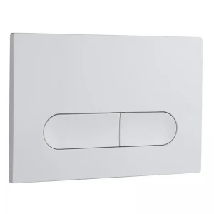Панель смыва Koer KT-0608-03 240x160x10mm пластиковая, закругленная кнопка (цвет белый) (KR6123)