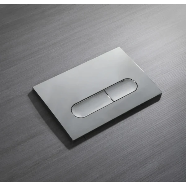 Панель змиву Koer KT-0608-01 240x160x10mm пластикова, кнопка закруглена (колір хром) (KR6124)