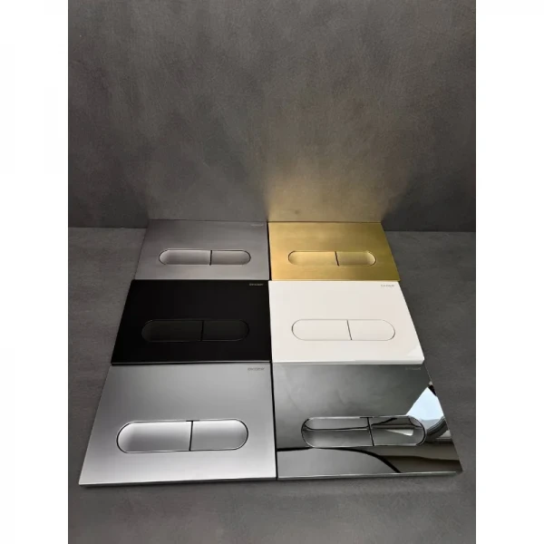 Панель змиву Koer KT-0608-01 240x160x10mm пластикова, кнопка закруглена (колір хром) (KR6124)