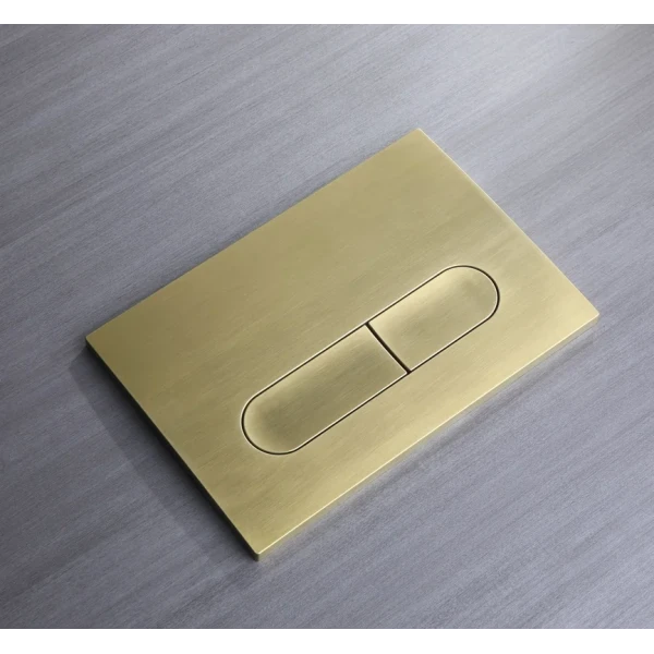 Панель змиву Koer KT-0608-12 240x160x10mm пластик., кнопка закруглена (колір матове золото) (KR6126)