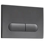 Панель змиву Koer KT-0608-07 240x160x10mm пластикова, кнопка закруглена (колір графіт) (KR6128)