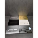 Панель змиву Koer KT-0608-07 240x160x10mm пластикова, кнопка закруглена (колір графіт) (KR6128)