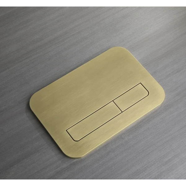 Панель змиву Koer KT-0609-12 240x160x7mm пластикова, кнопка лінійна (колір матове золото) (KR6132)