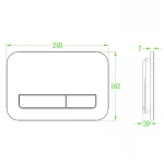 Панель змиву Koer KT-0609-12 240x160x7mm пластикова, кнопка лінійна (колір матове золото) (KR6132)