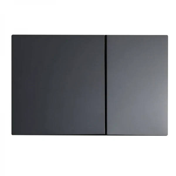 Панель змиву Koer KT-0610-05 240x160x32mmmm пластикова, кнопка квадратна (колір чорний матовий) (KR6136)